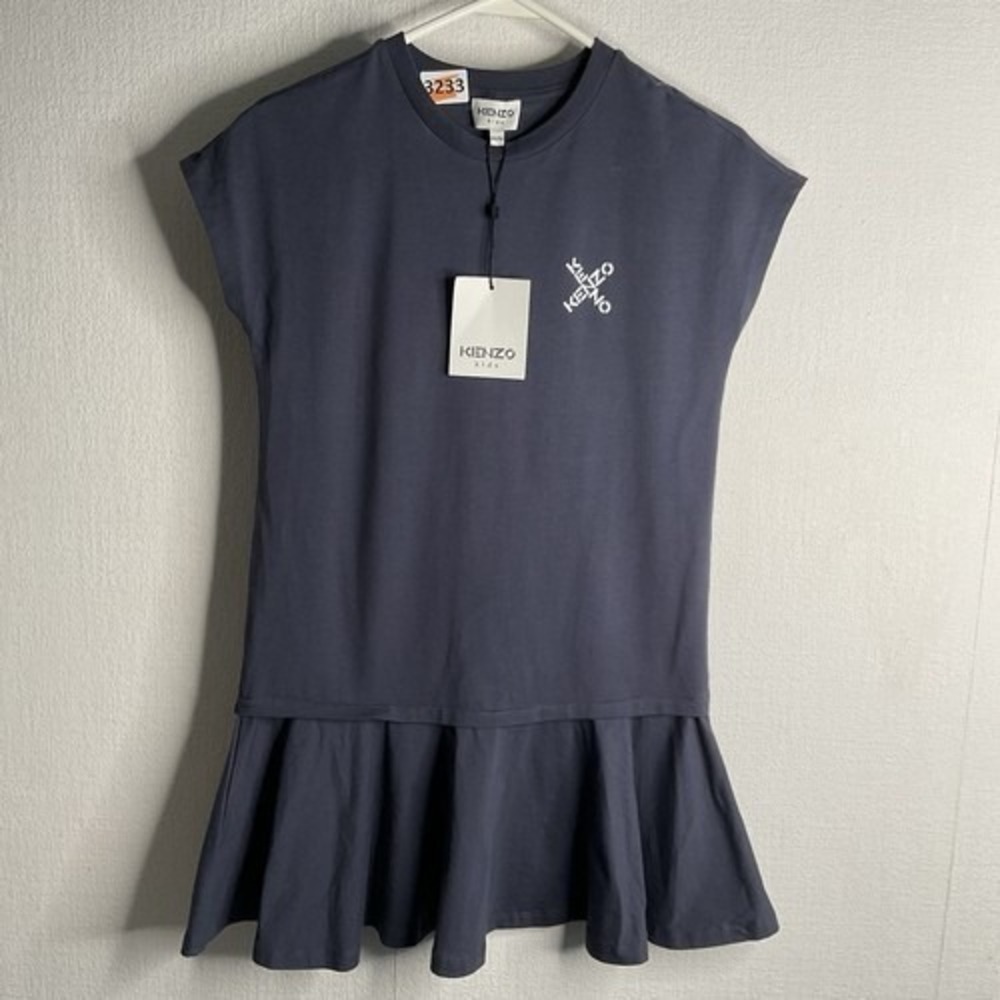 NWT Kenzo Botton Logo Spellout Blur T-Shirt Dress  Kids Girls ‎ 12A/152 Turkey